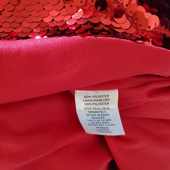 Leith Red Sequin Ruffle One Shoulder Dress - Picture 16 of 16